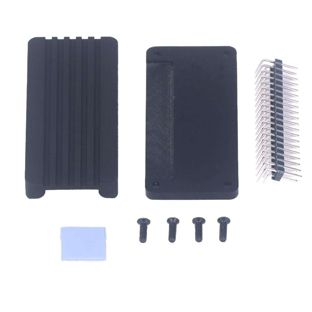 Chiffonade Aluminum Alloy Cooling Case for Raspberry Pi Zero 2W - Acrylic Bottom Shell with Bent Pin Header, Passive Heat Dissipation Chassis Kit