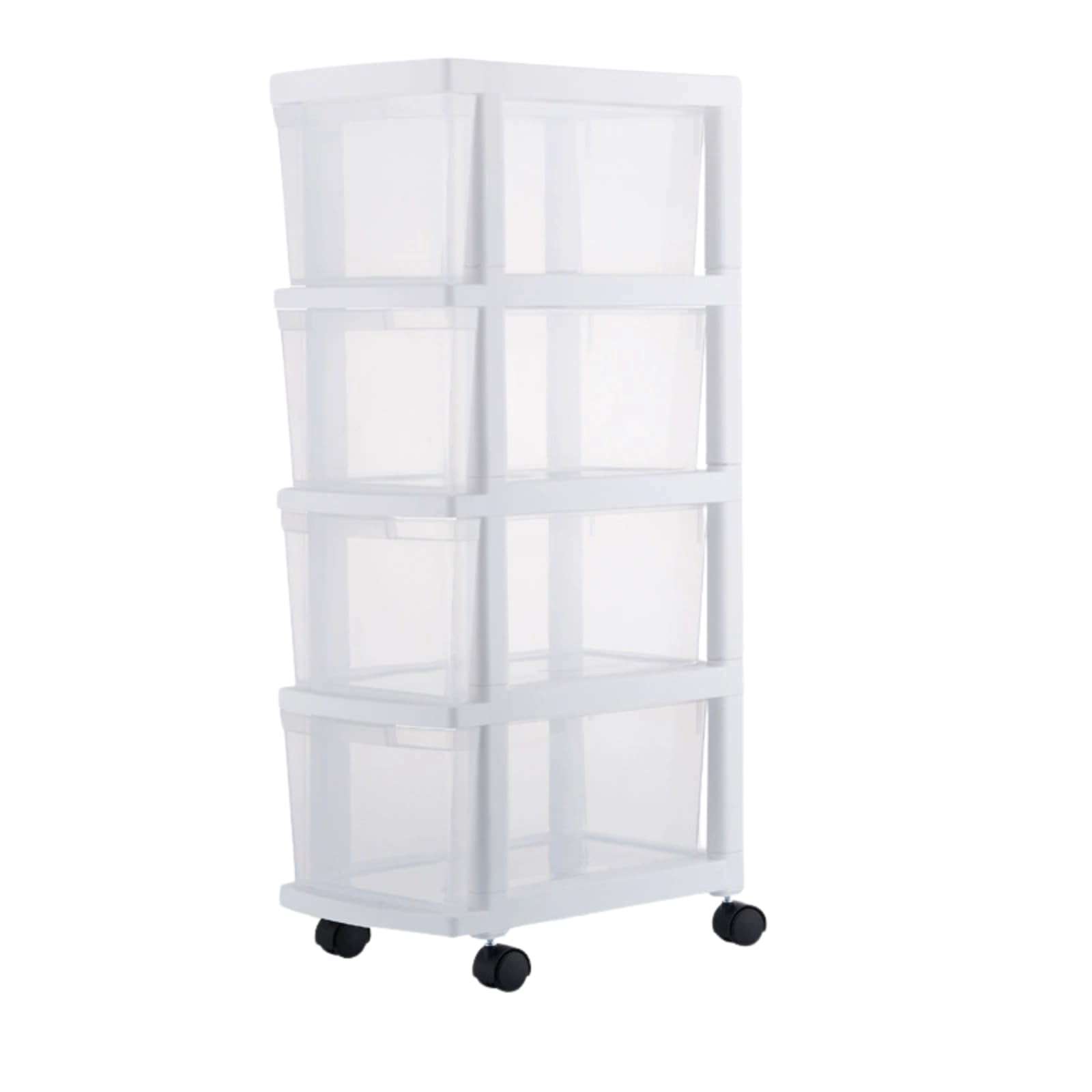 FEMUFOSE Slim Non-metal storage box with Stackable Drawers, Narrow Gap Storage with Wheels, Detachable Plastic Storage for Kitchen, Bedroom, Bathroom, Office