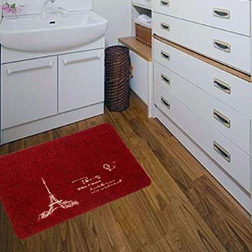 WorldCare® Deep Grey, Specification : Eiffel Tower Suede Material Doormat Kitchen Bathroom Bath Mats Absorbent Non-Slip Carpet