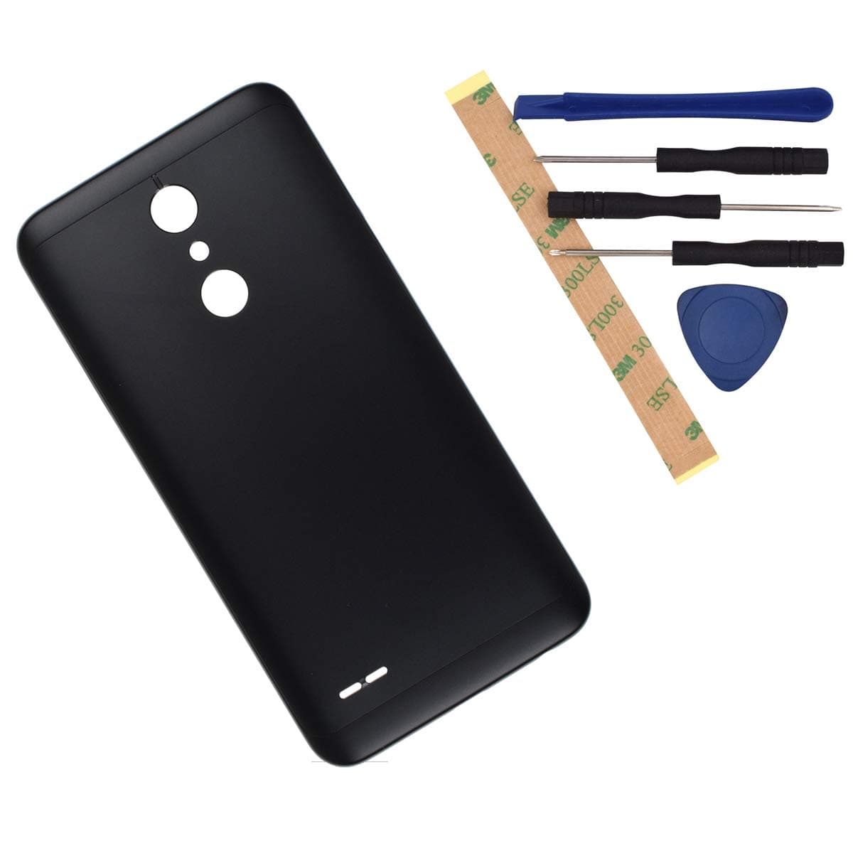 K11 Battery Back Cover with Adhesive Compatible with LG K10 2018 K11 K10+ 2018(Black)