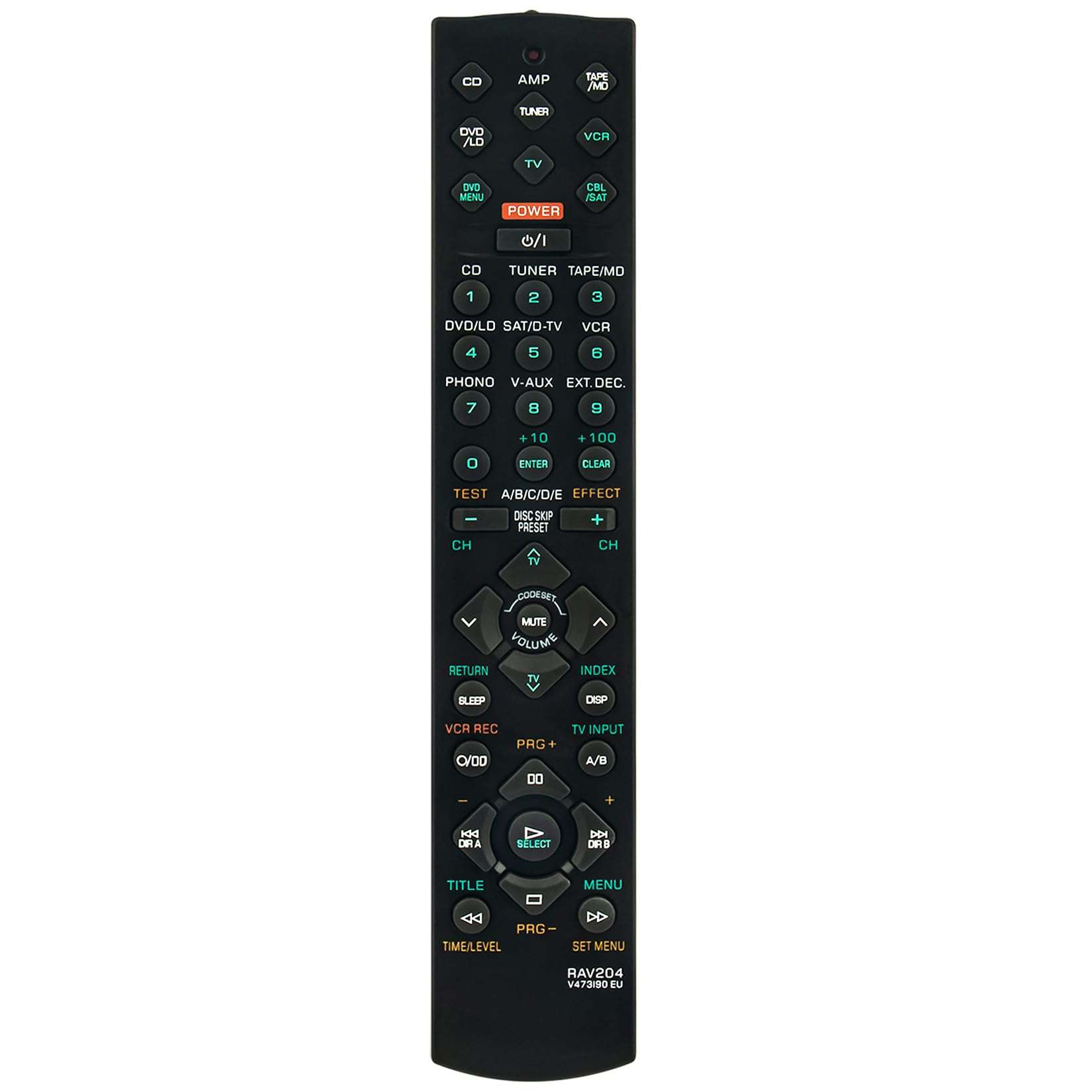 RAV204 V473190EU Replacement Remote Control Applicable for Yamaha Surround Sound System YHT-33 RX-V496RDS HTR-5240 RX-V496 YHT-23 HTR-5240RDS YHT-17