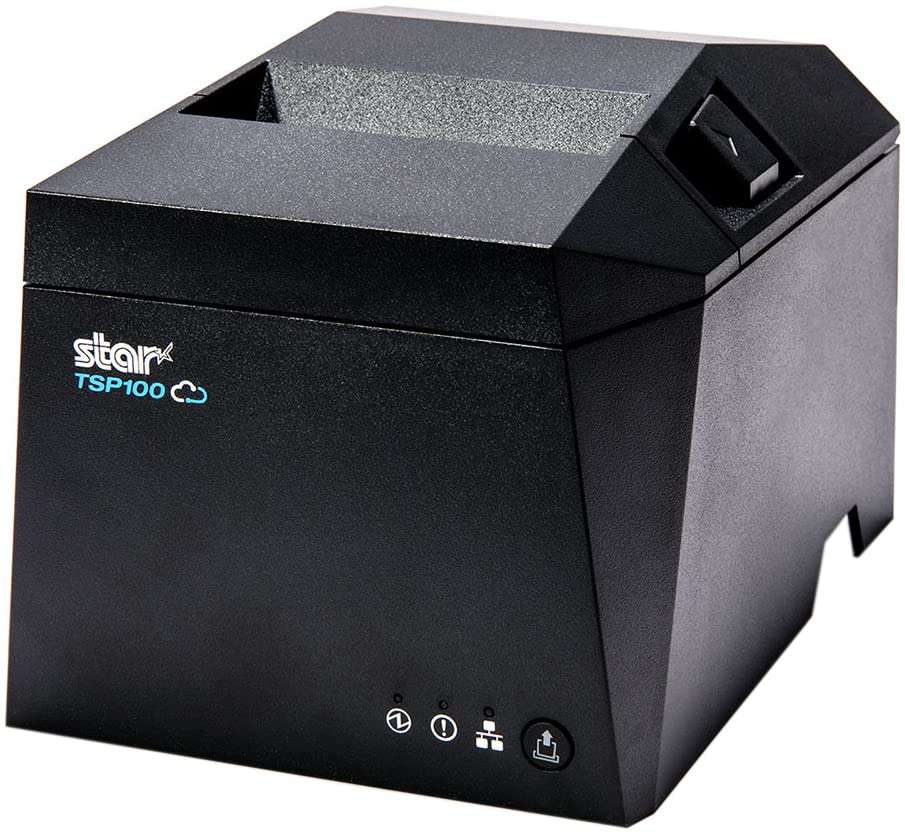 Star Micronics TSP143iV X4 Thermal Receipt Printer - USB-C, Ethernet (LAN), WLAN, Bluetooth, CloudPRNT, Android Open Accessory (AOA), USB Cable Included, Internal Power Supply, Gray