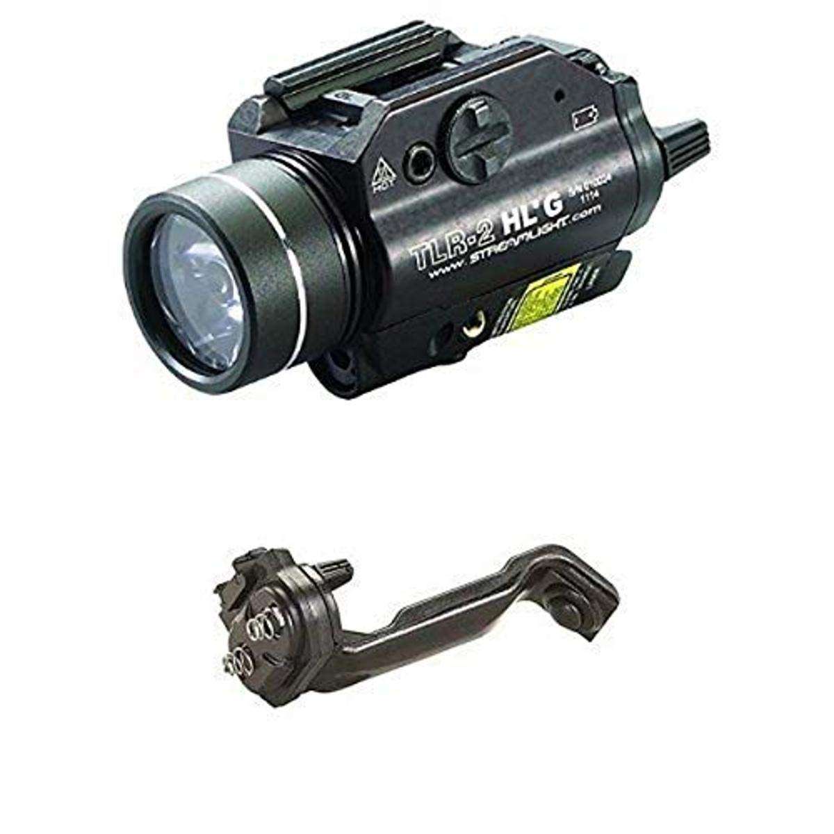 Streamlight High Lumen G Rail Mounted Flashlight 1000 Lumens with Green Laser and Contoured Remote Fits Standard Glock