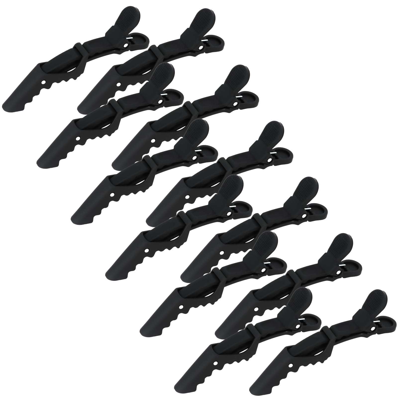 YISSION 12 Pcs Black Alligator Hair Clips for Styling Sectioning Makeup Large Matte Duck Billed Hair Clip No Crease Alligator Hair Barrettes for Thin Thick Hair Styling Accessories for Women Girls