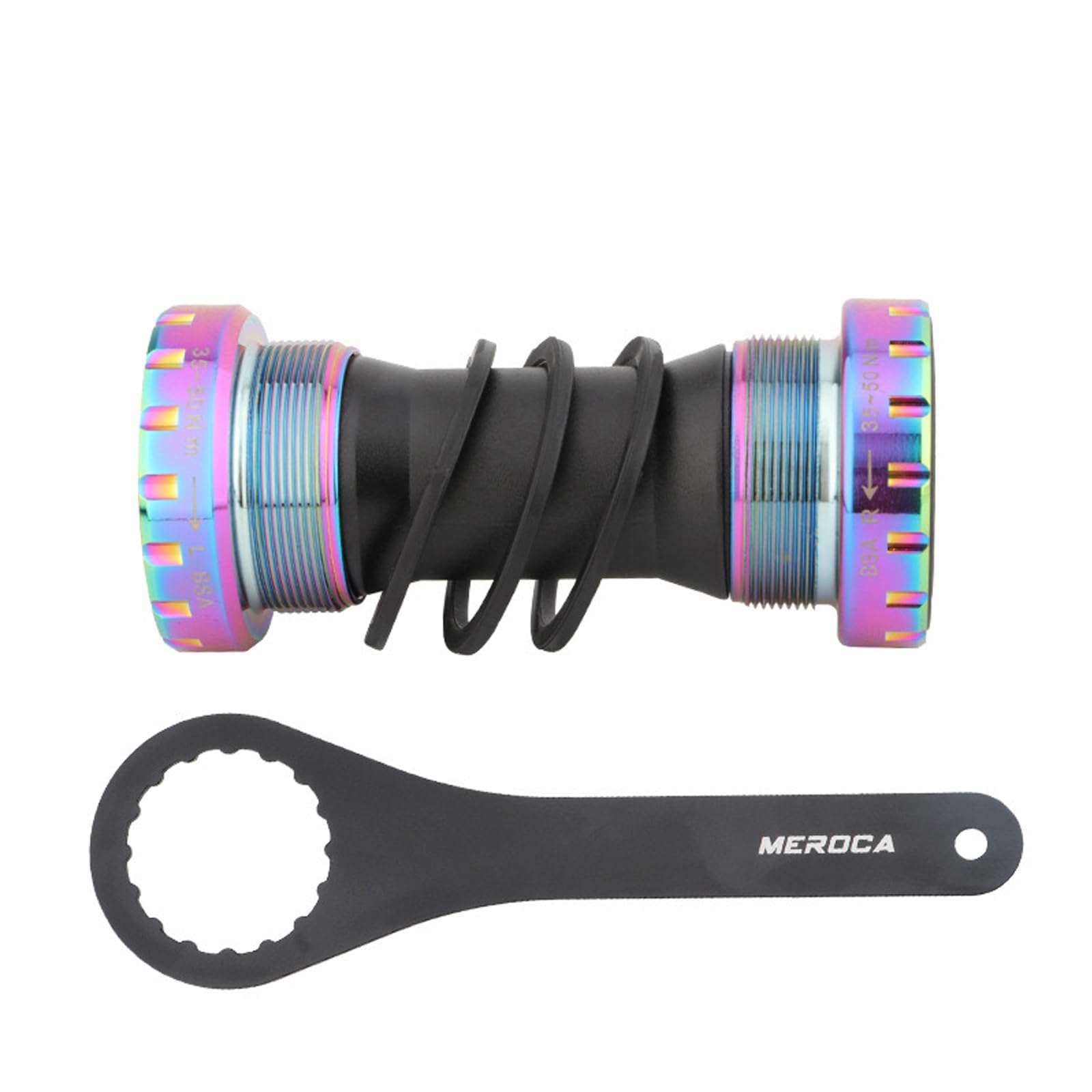 Meteorolite Threaded Bike Bottom Bracket, Black/Red/Blue/Purple/Green/Gold/Dazzle BB91 68/73mm MTB Integral Sealed Steel Bearing Bottom, Bracket for 22-24mm Spindle Crank