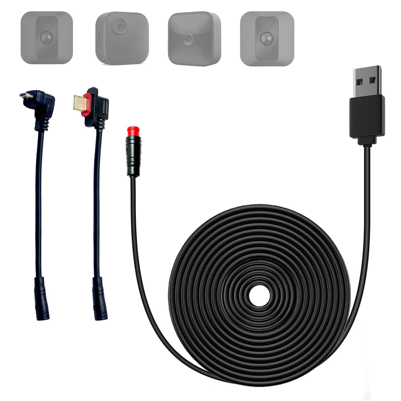 LIFEMOI Upgraded, 24.9 ft / 7.6m Power Cable Compatible with Blink XT, Blink XT2 & Blink New Outdoor/Outdoor (3rd Gen)/Blink Outdoor 4 (4th Gen) and SimpliSafe Cameras