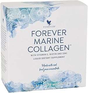 Forever Living Forever Marine Collagen - Tart Berry Flavor – with Vitamin C, Zinc, Goji Berries & Green Tea Extract - Skincare Routine - 30 Sachets
