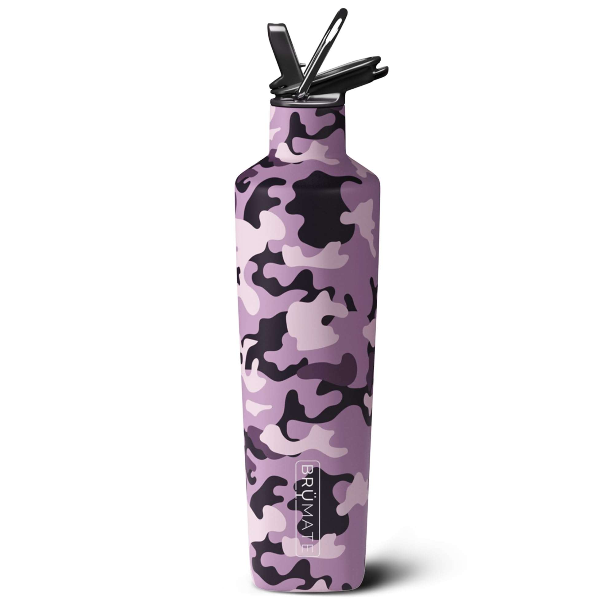 BrüMate ReHydration - 100% Leakproof 25oz Insulated Water Bottle with Straw - Stainless Steel Water Canteen (Carrara)