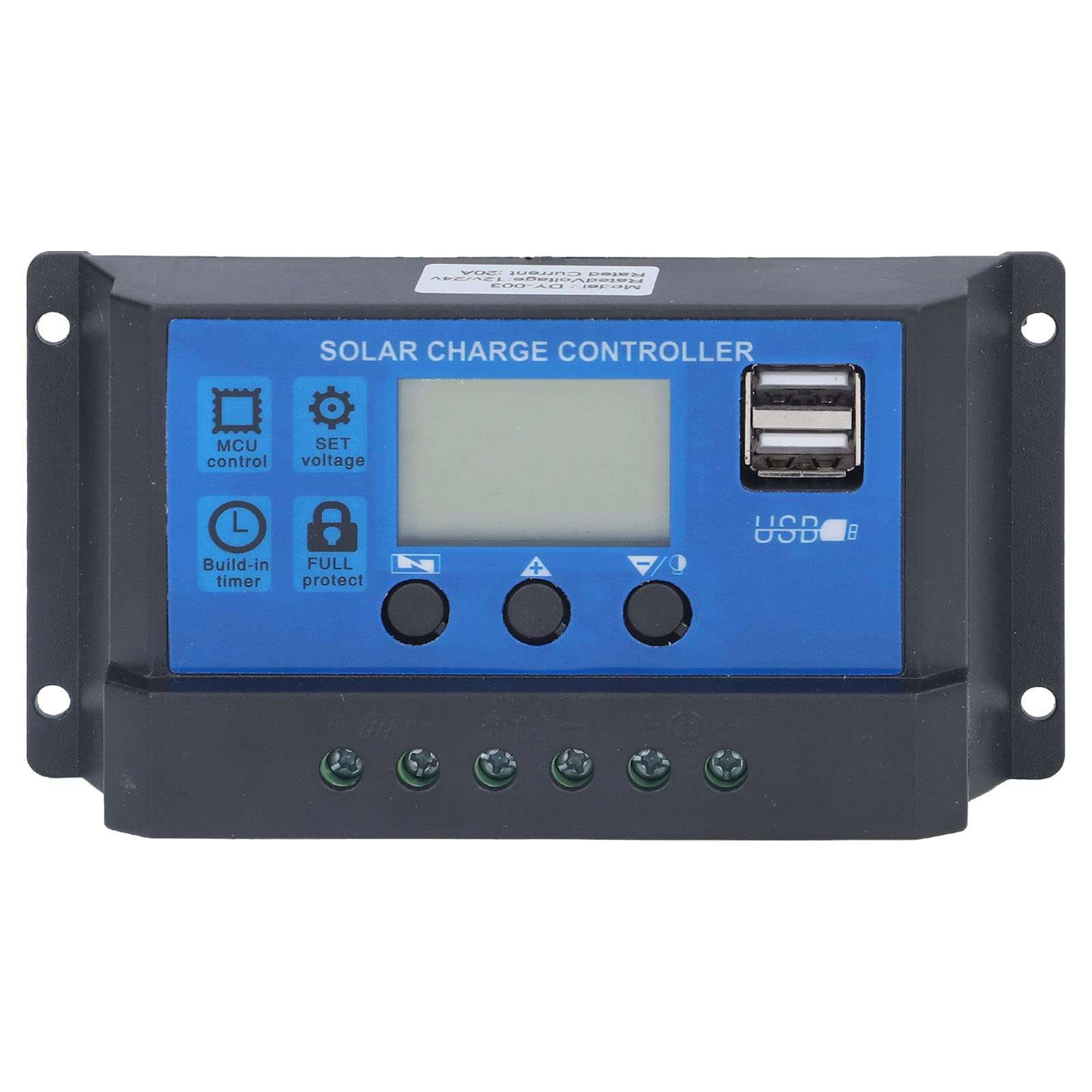 Solar Charge Controller 12V 24V, Solar Panel Battery Intelligent Regulator, Solar Charge Controller LCD Automatic Identification, Energy Controllers