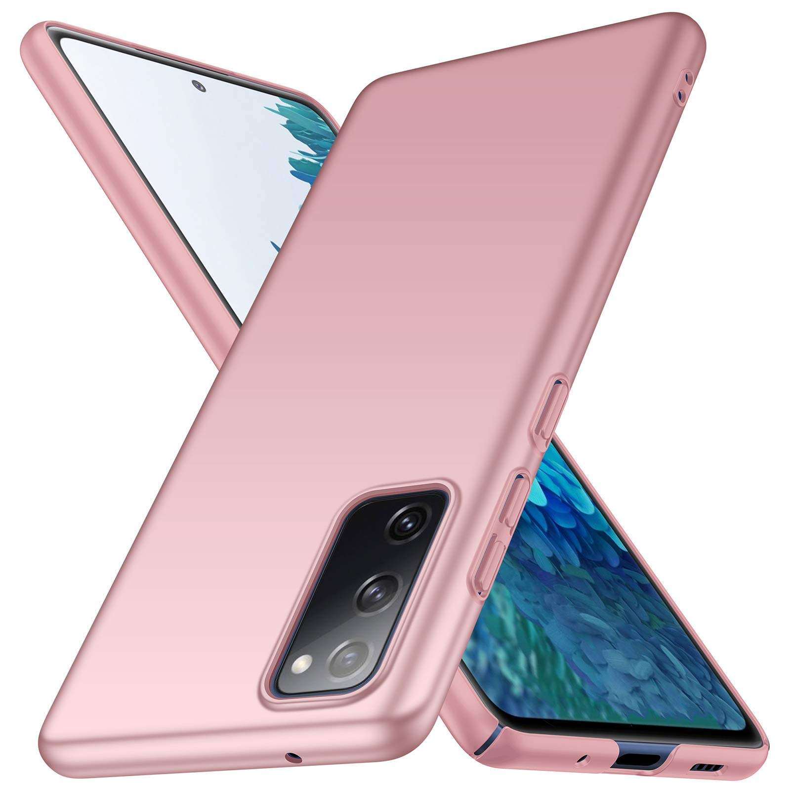 ORNARTO Case for Samsung S20 FE 5G,Thin Premium Hard Plastic Matte Finish Anti-Scratch Cover Cases for Samsung Galaxy S20 FE 5G(2020) 6.5" Rose