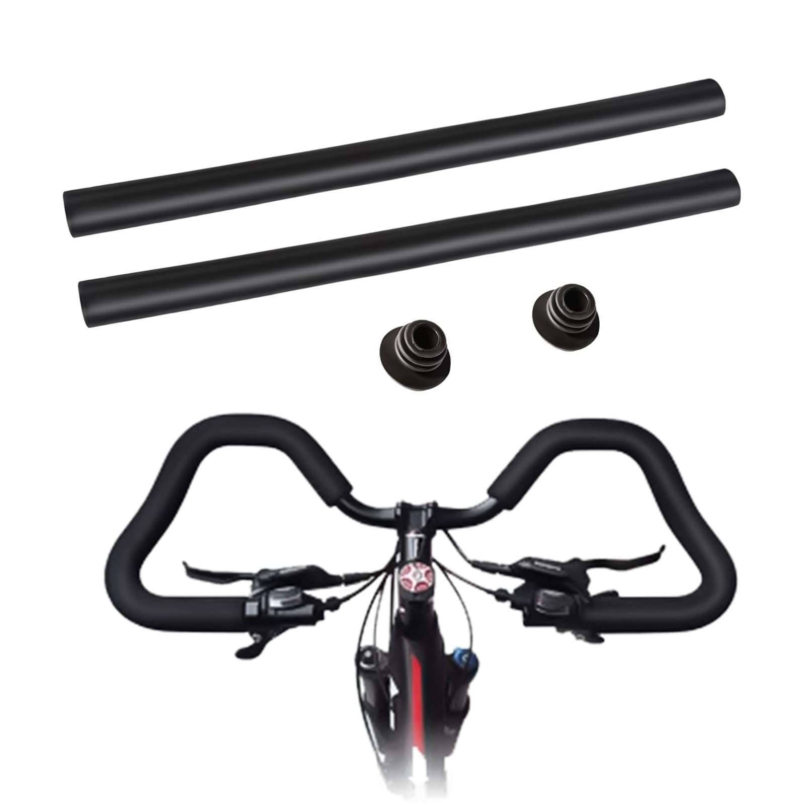 Racing Bicycle Handlebar Grips, Bike Sponge Foam Rubber Tube Flexible Cover Foam Grips,Cuttable, Inner Diameter 21mm/0.83inch, Pack of 2 (Black)