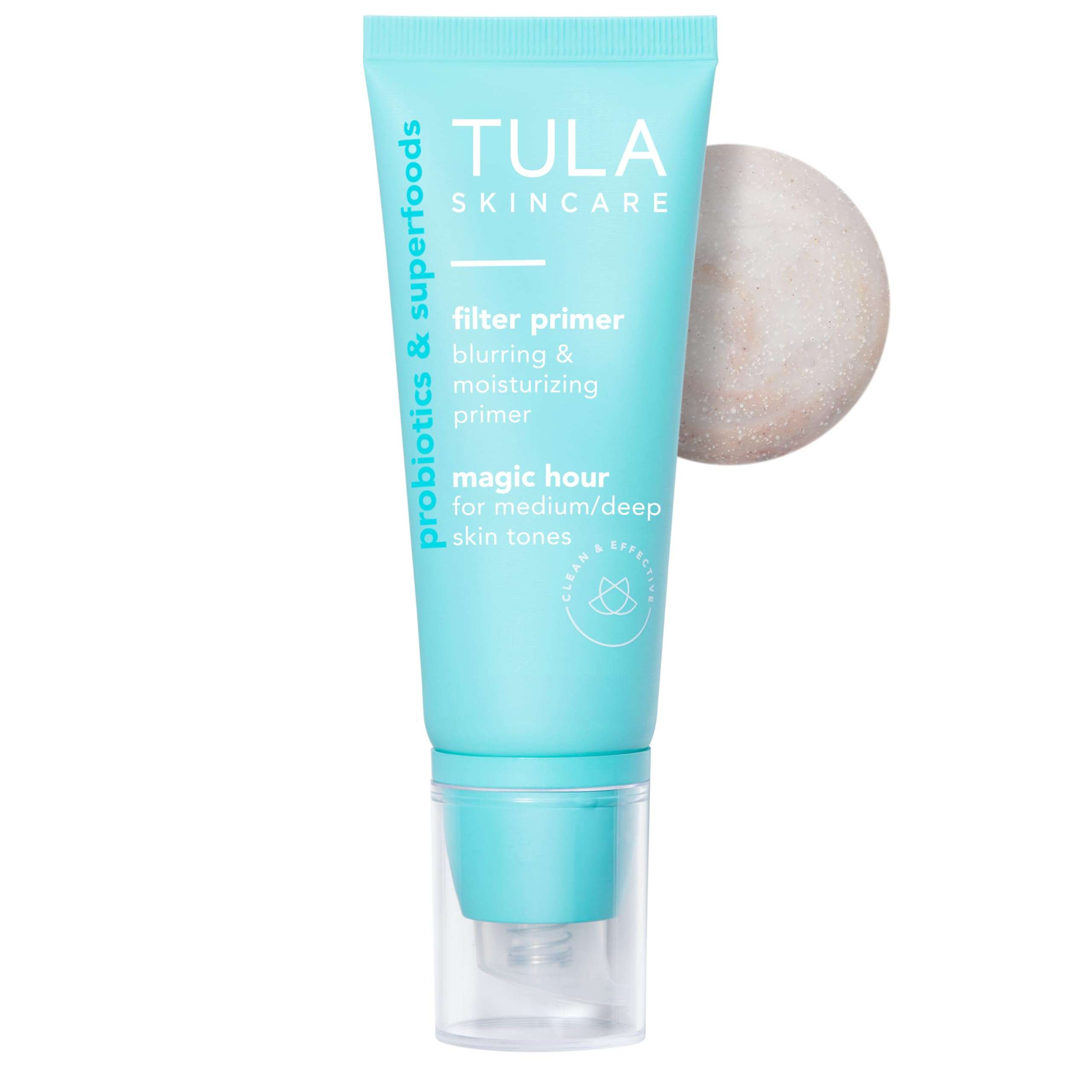 TULA Skin Care Face Filter Blurring and Moisturizing Primer - Supersize Magic Hour, Evens the Appearance of Skin Tone & Redness, Hydrates & Improves Makeup Wear, 2.02fl oz