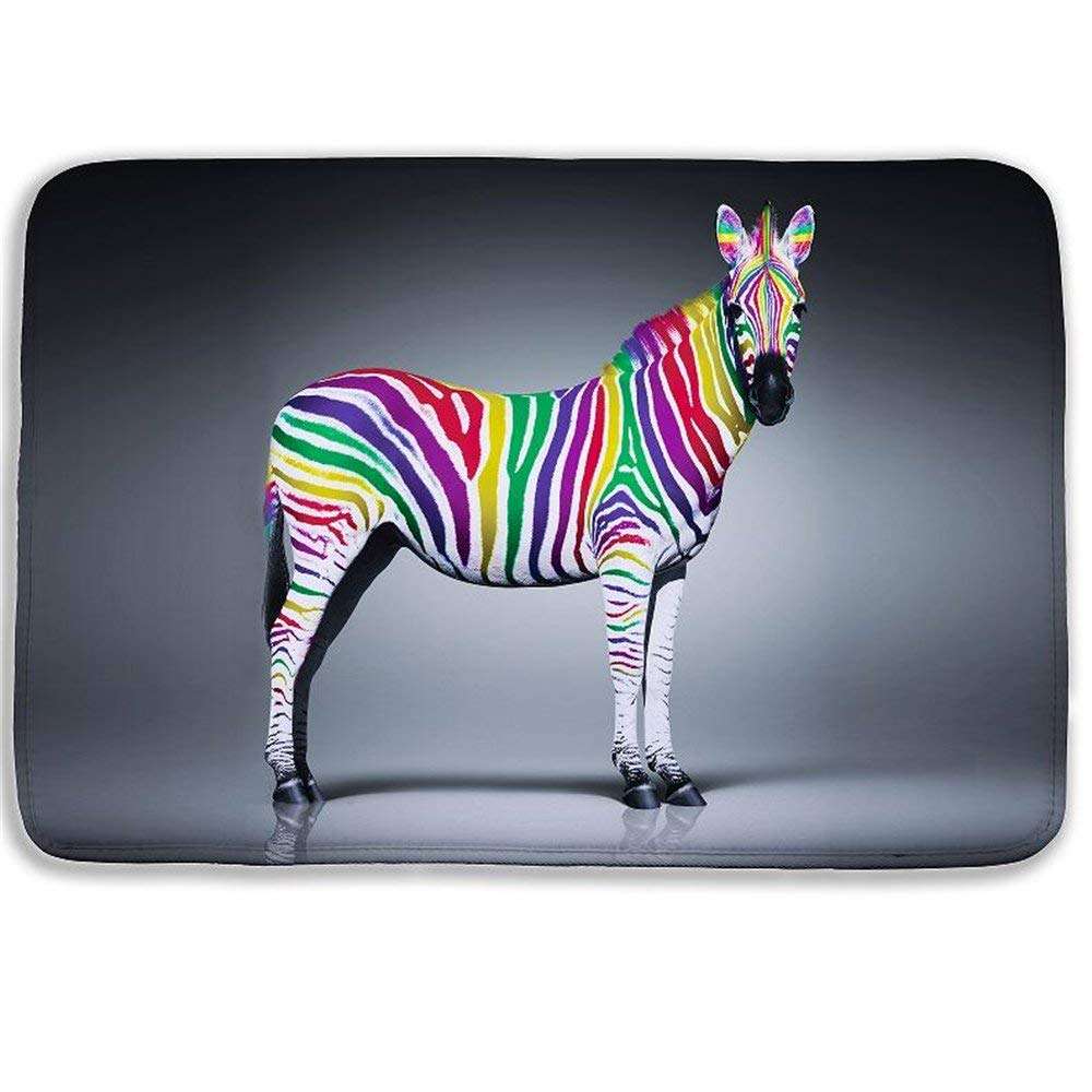 WorldCare® Type 19, 400Mmx600Mm : 40 * 60Cm Fashion Animal Bath Color Zebra Lion Door Floor For Living Room Bath Kitchen Carpets Bedroom Rub Mats