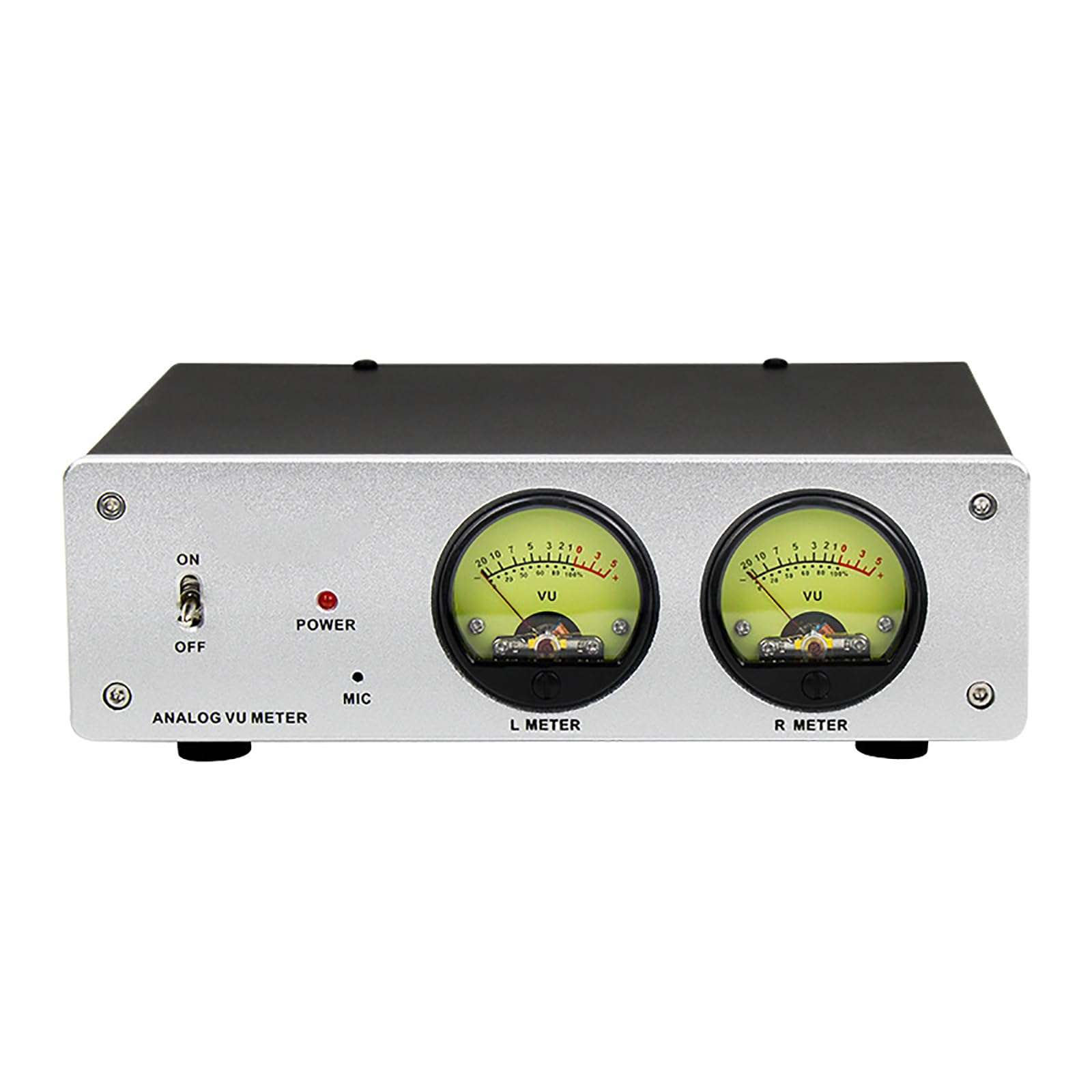 IEVEDIVB Dual Analogue VU Meter, Audio Switch Box with DB Panel Display, RGB Sound Level Display, Multiple Colours/Brightness/Amplification Can Be Adjusted Freely, for Home Cinema