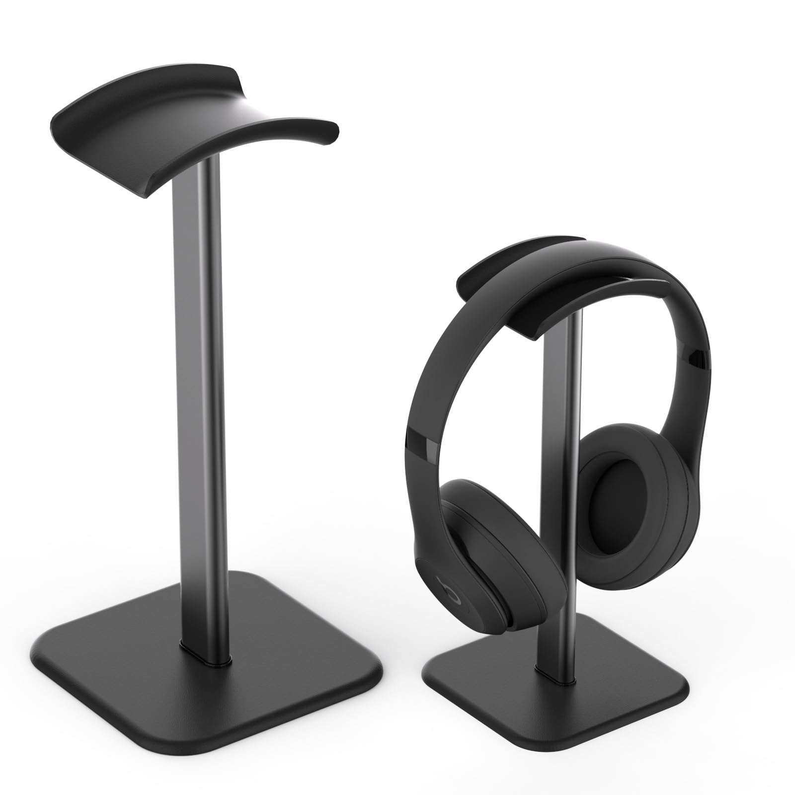 Ahonnpely headphone stand for desk - headset stand with Aluminum Hanger and Plastic Headrest, headphone holder for AirPods Max, Sony, Bose, Beats and More (Black)