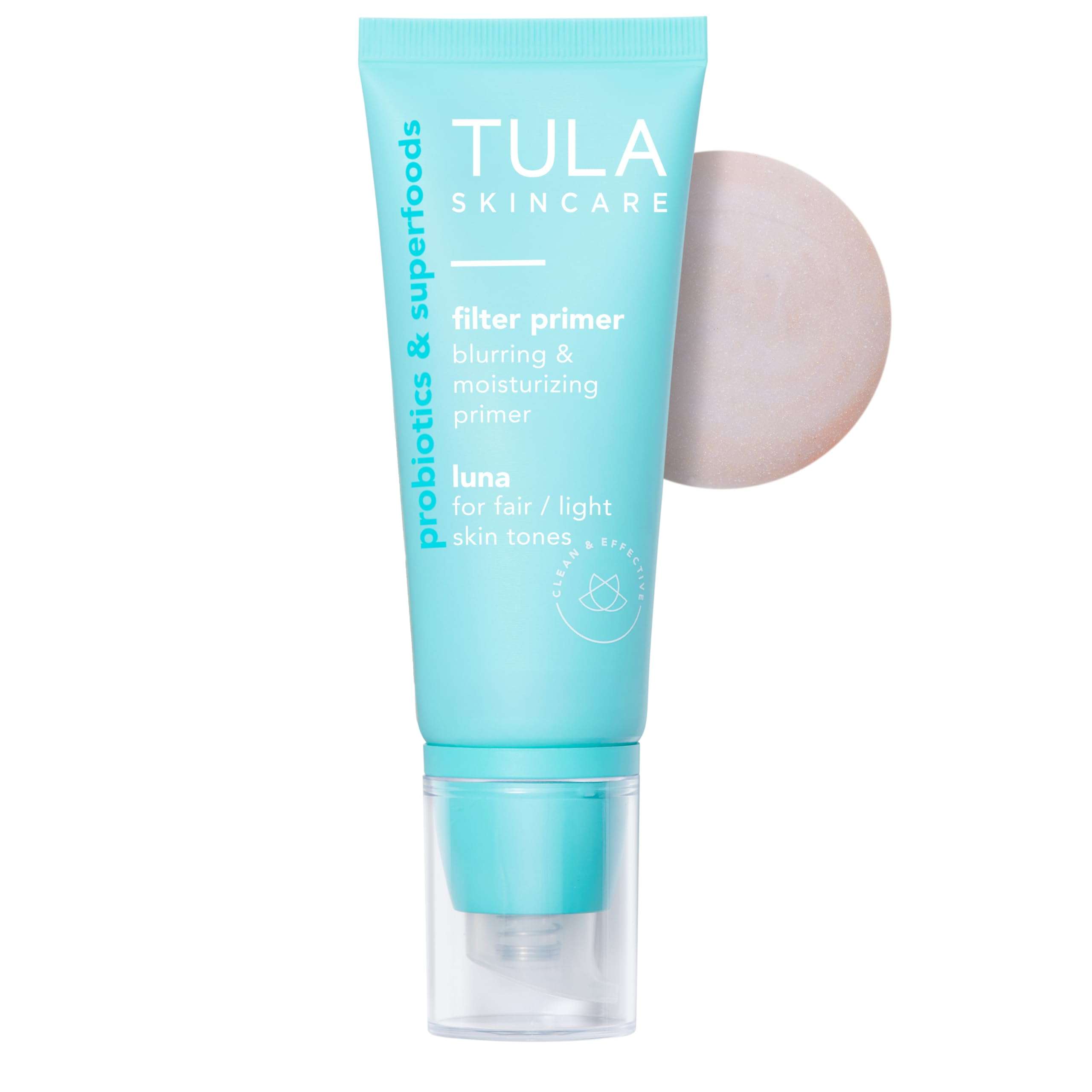 TULA Skin Care Face Filter Blurring and Moisturizing Primer - Supersize Luna, Evens the Appearance of Skin Tone & Redness, Hydrates & Improves Makeup Wear, 2.02fl oz