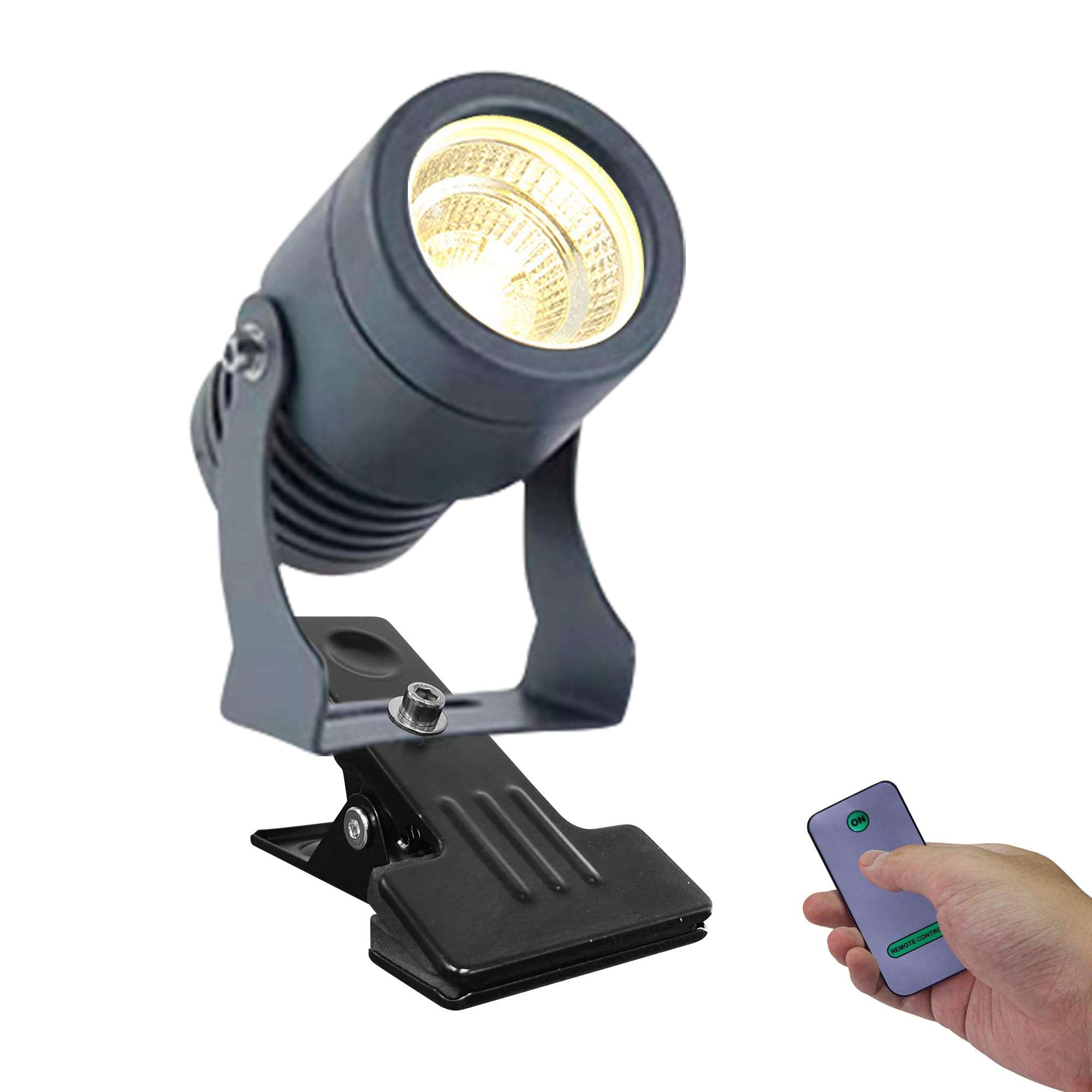 Kiven Battery Operated Spotlight with Remote,LED COB Spotlight Mini Handheld Sized Portable Outdoor Flashlight Waterproof Adjustable Zoomable Accessories/Supplies for Camping-1 Pack(3000k)