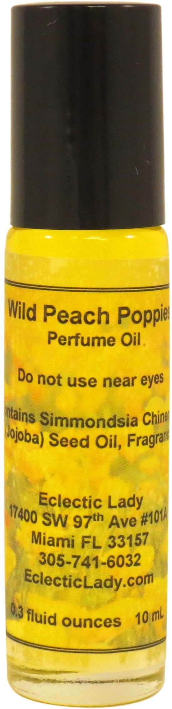 Wild Peach Poppies Perfume Oil, 0.3 Oz Portable Roll-On Fragrance with Long-Lasting Scent, Delightful Essential Oils and Jojoba Oil For Daily Use