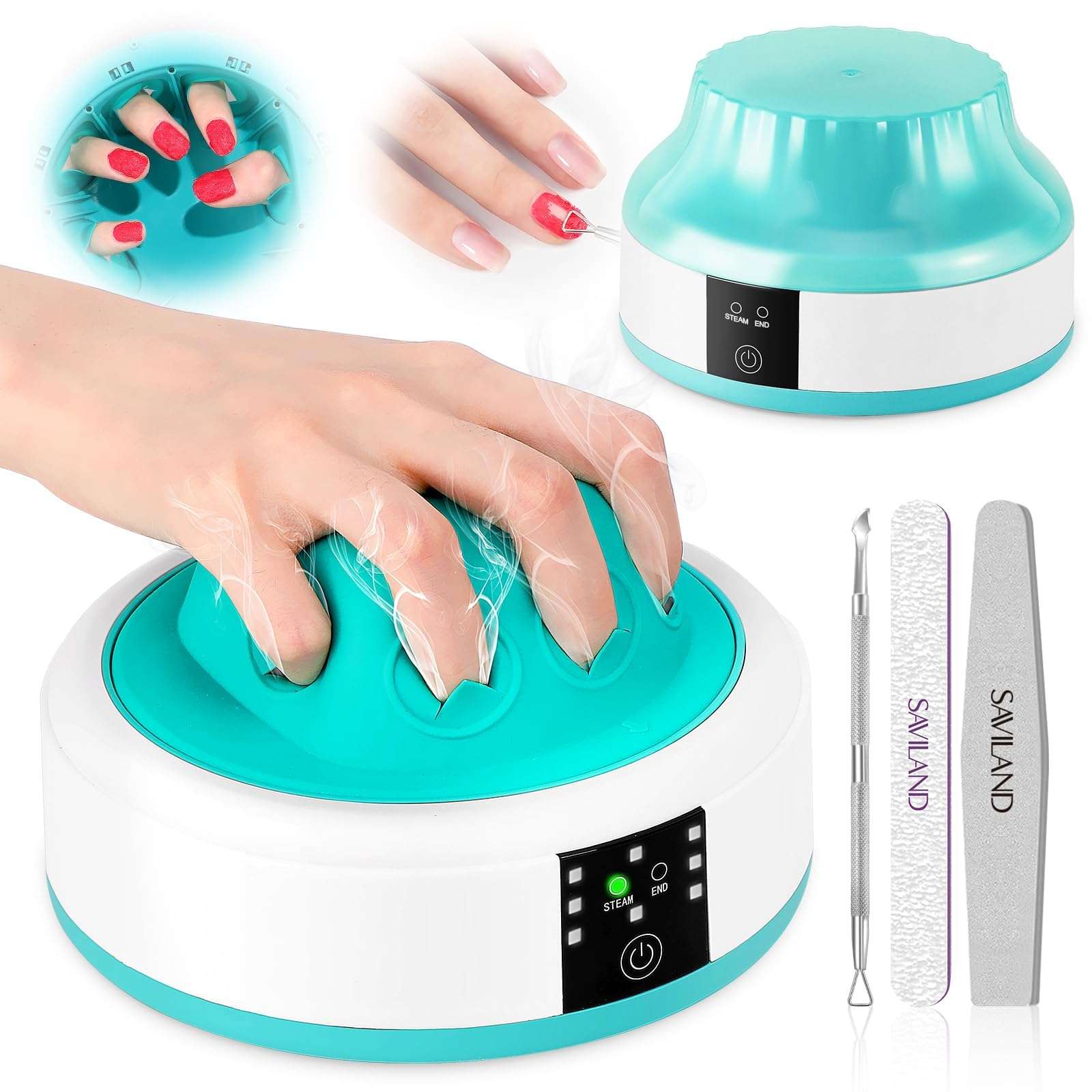 SAVILAND Electric Nail Soaking Bowl: Automatic Heating Fast Nail Polish Remover Machine Gentler Steam U V Gel Nail Polish Removal Home Nail Salon | Only Use for Nail Polish Or Gel Nail Polish