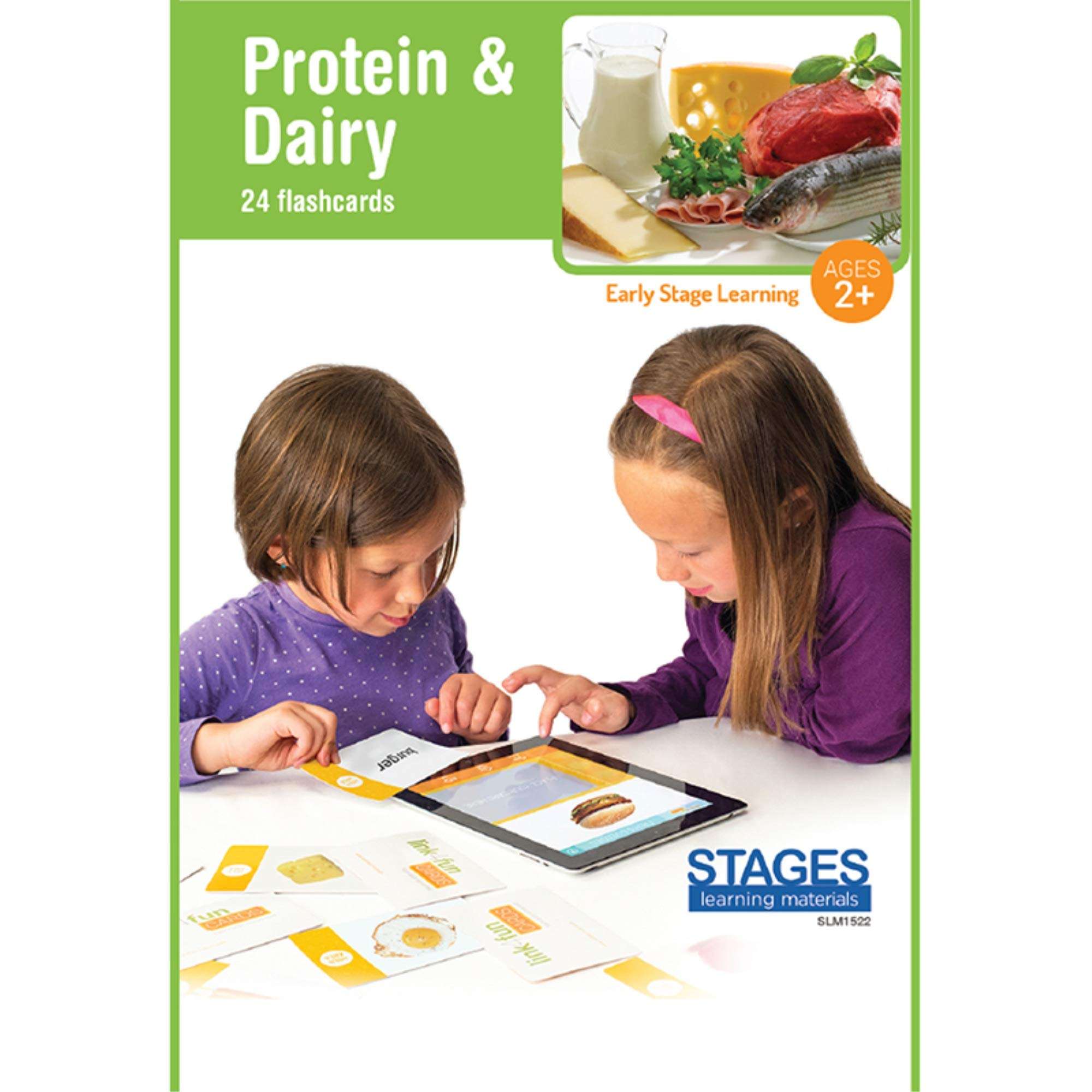 Stages Learning Materials Link4Fun Protein & Dairy Flashcards for iPad Preschool Language Builder Cards for Vocabulary, Reading, Autism, ABA Education
