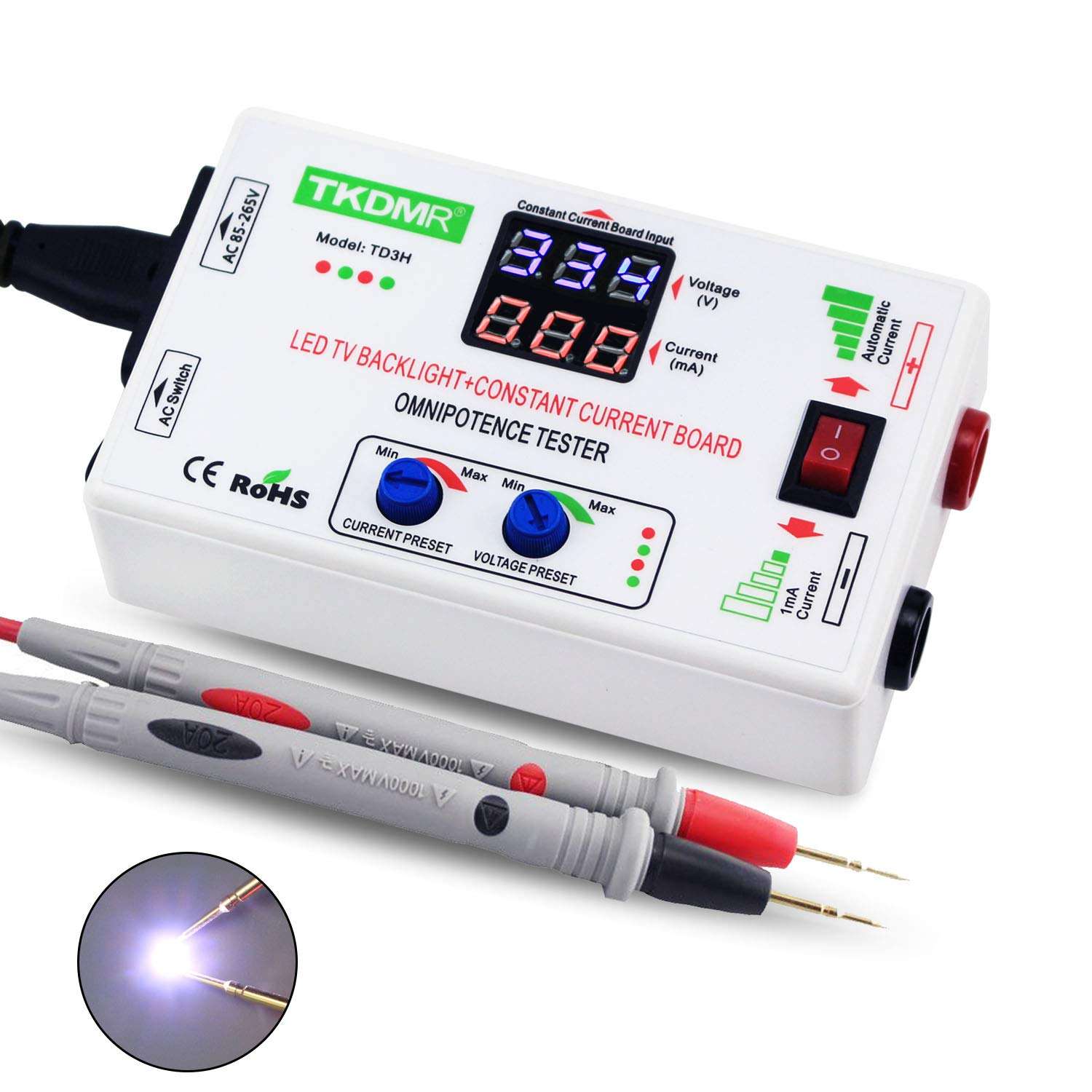 TKDMR Multipurpose Tester for LED TV Backlight and Constant Current Driver Board - Used in All LED Lights Repair Output 0-330V