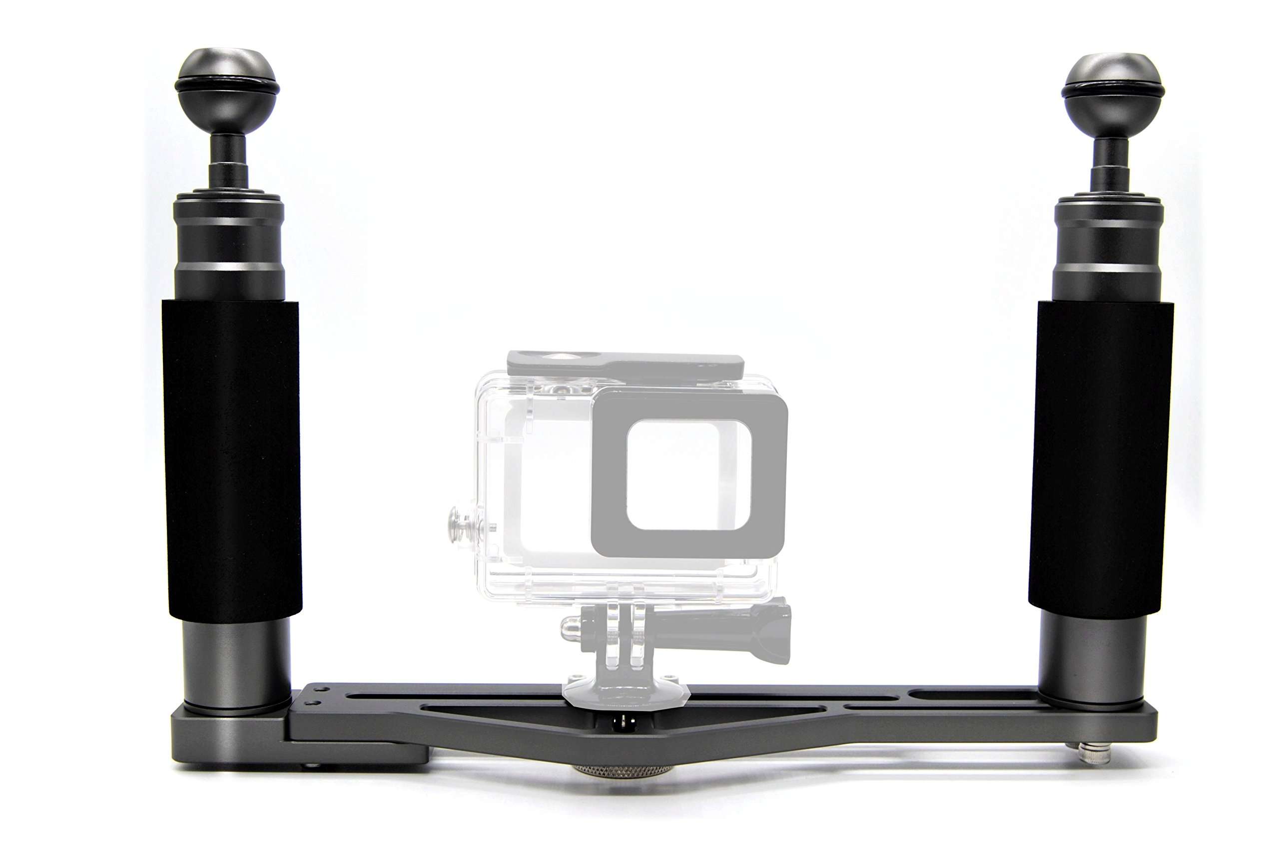 DIVTEK Dual Handheld Stabilizer Tray Handle Grip Support Extended Platform Profession for Rig Underwater Scuba Diving Dive Camera Housings/GoPro/Dome Port/Strobe