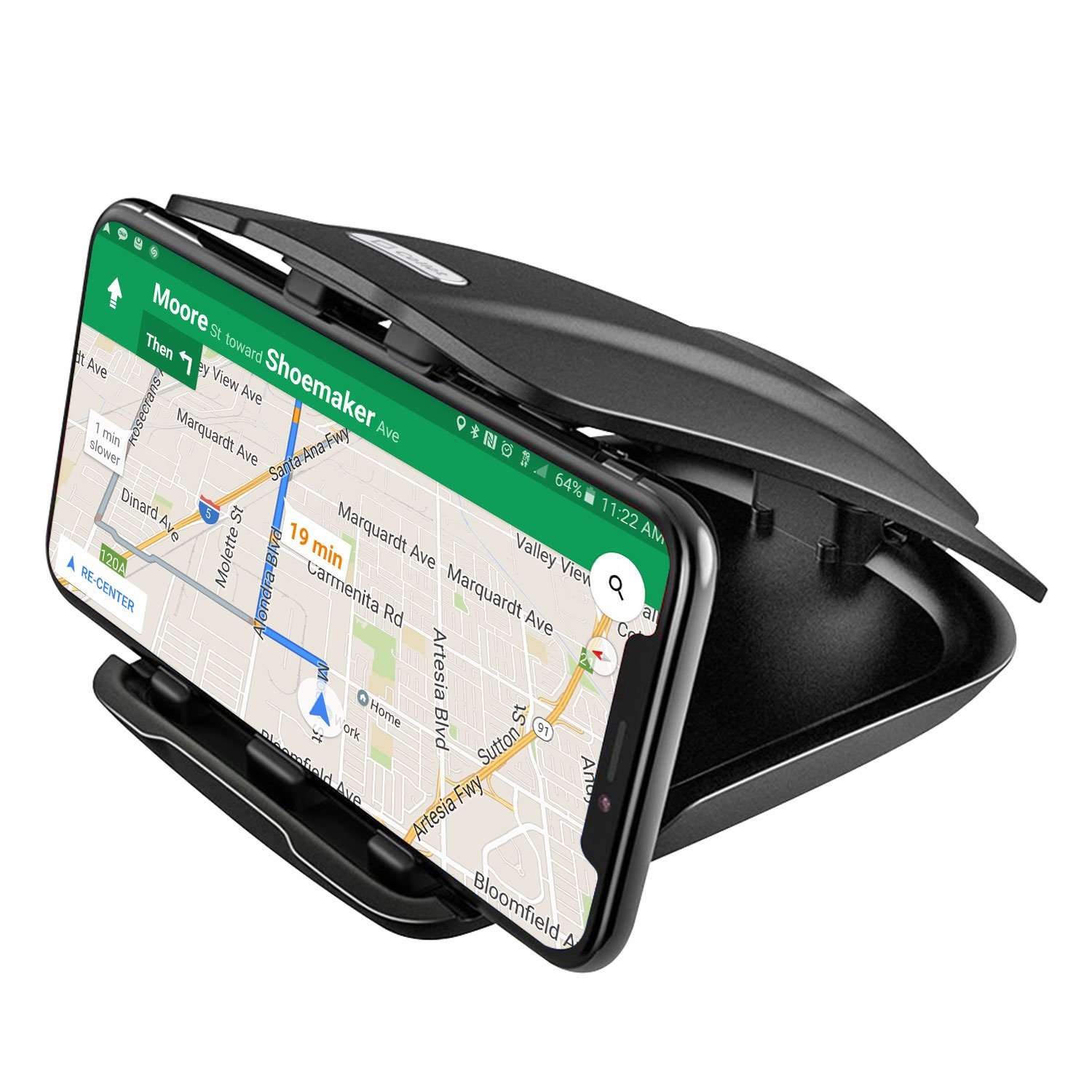 Vehicle Phone Holder – Car Dashboard Cell Phone Mount Universal Cradle Clip Stand Compatible for Apple iPhone Samsung Galaxy Google Pixel LG Moto and More