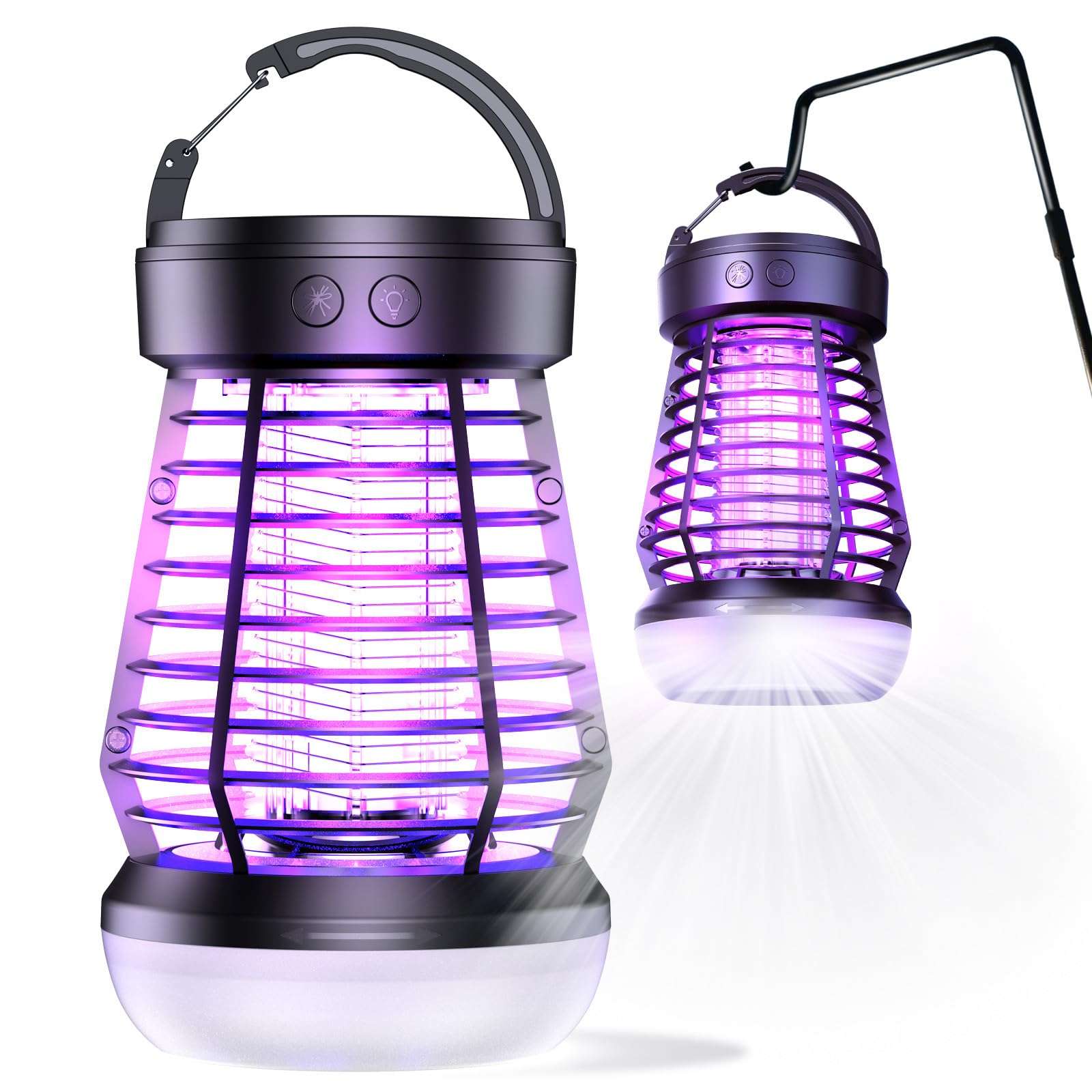 Spriman Rechargeable 2-in-1 Bug Zapper & Camping Lantern for Indoor & Outdoor, Mosquito Killer Lamp, UV Light Trap, Electric Fly Zapper, Portable & Long-Lasting Mosquito Trap for Home, Camping, and RV