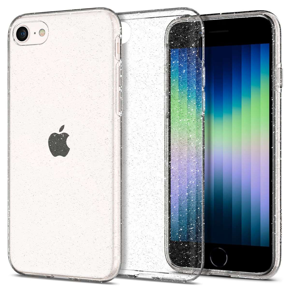 Spigen Liquid Crystal Glitter Designed for iPhone SE 2022 Case/iPhone SE 3 Case 2022 / iPhone SE 2020 Case/iPhone 8 Case/iPhone 7 Case - Crystal Quartz