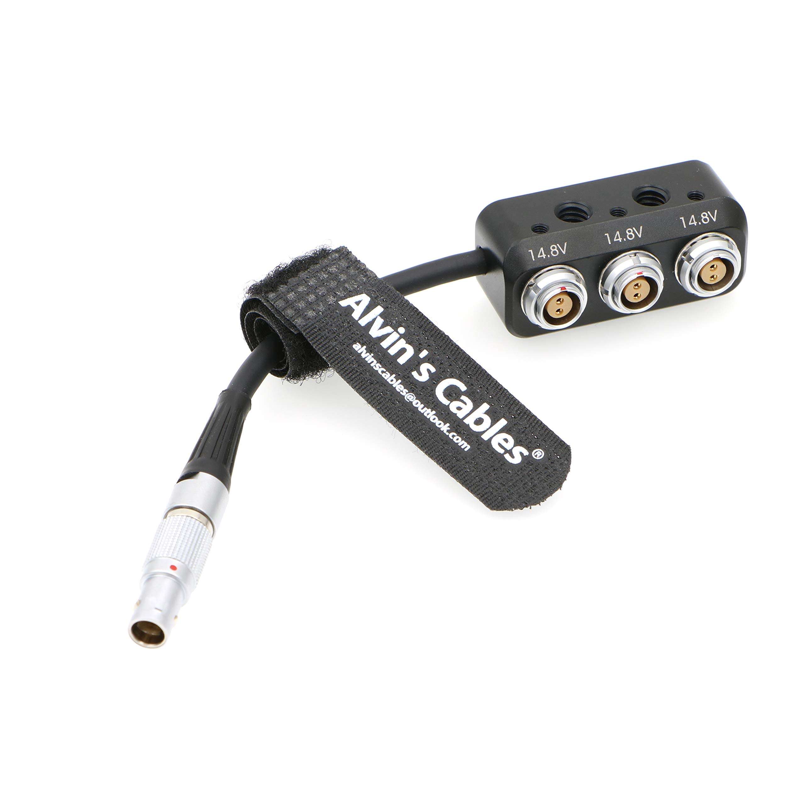 Alvin's Cables 1 to 3 Mini Power Splitter Box Cable 2 Pin Male to 3 2 Pin Female Box for ARRI RED Cameras Teradek