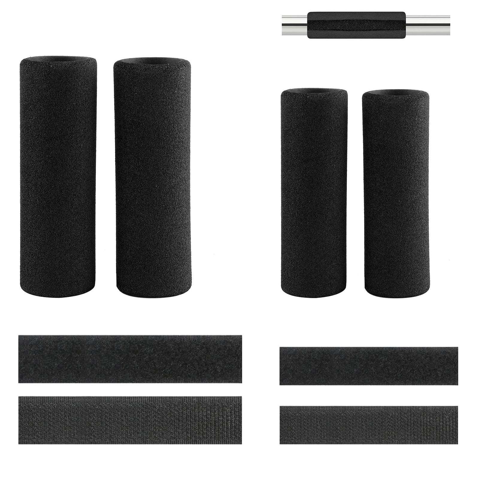 4 PCS Handle Grips 4.7 Inch Sponge Foam Grip Wrap Soft Comfortable Non-Slip Handle Grips Soft Buffer Tube Cover Shock Absorption Handle Covers for Fitness Bicycle Exercise Equipment