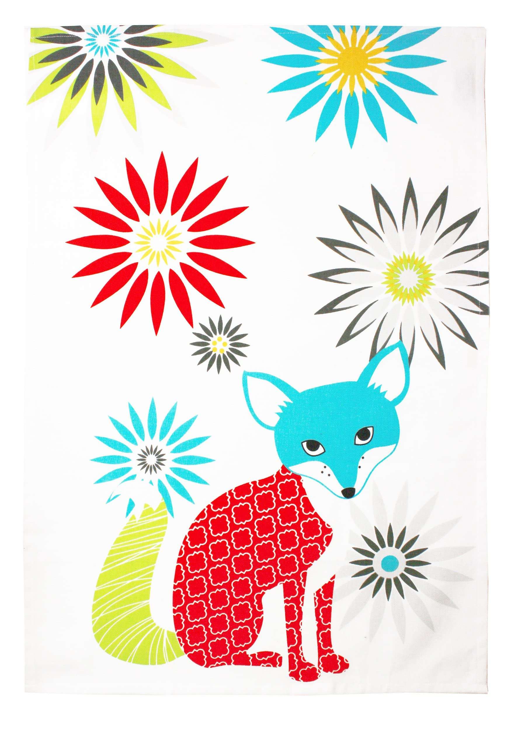 WorldCare® 100% Cotton Oversized Designer Kitchen Towel, 20 by 30-Inches, Fox