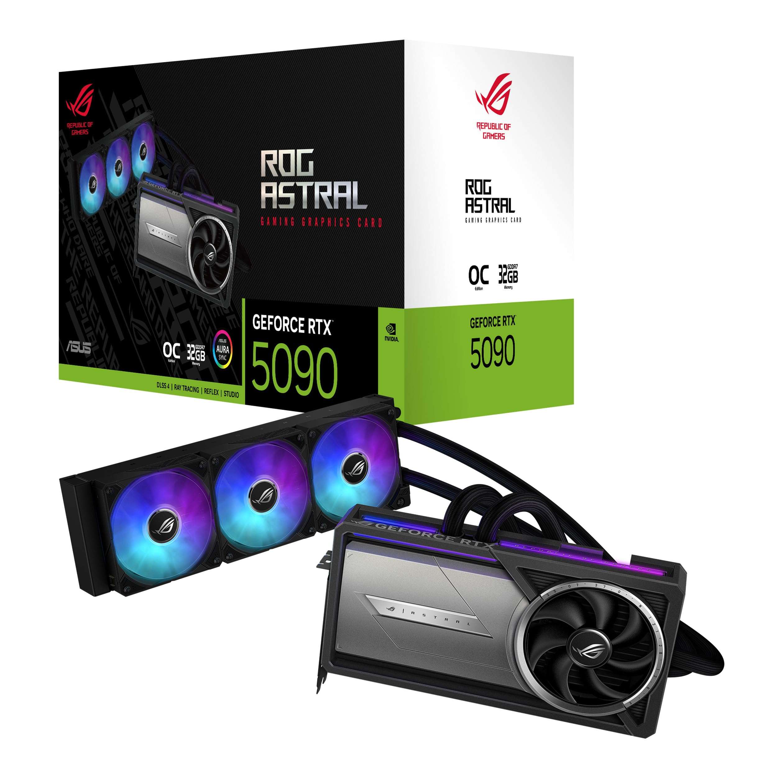 ASUS ROG Astral LC GeForce RTX™ 5090 32GB GDDR7 OC Edition – Experience Fluid Force with a 360mm AIO Cooler for Optimal Performance That can Achieve The Highest GPU Boost Clock