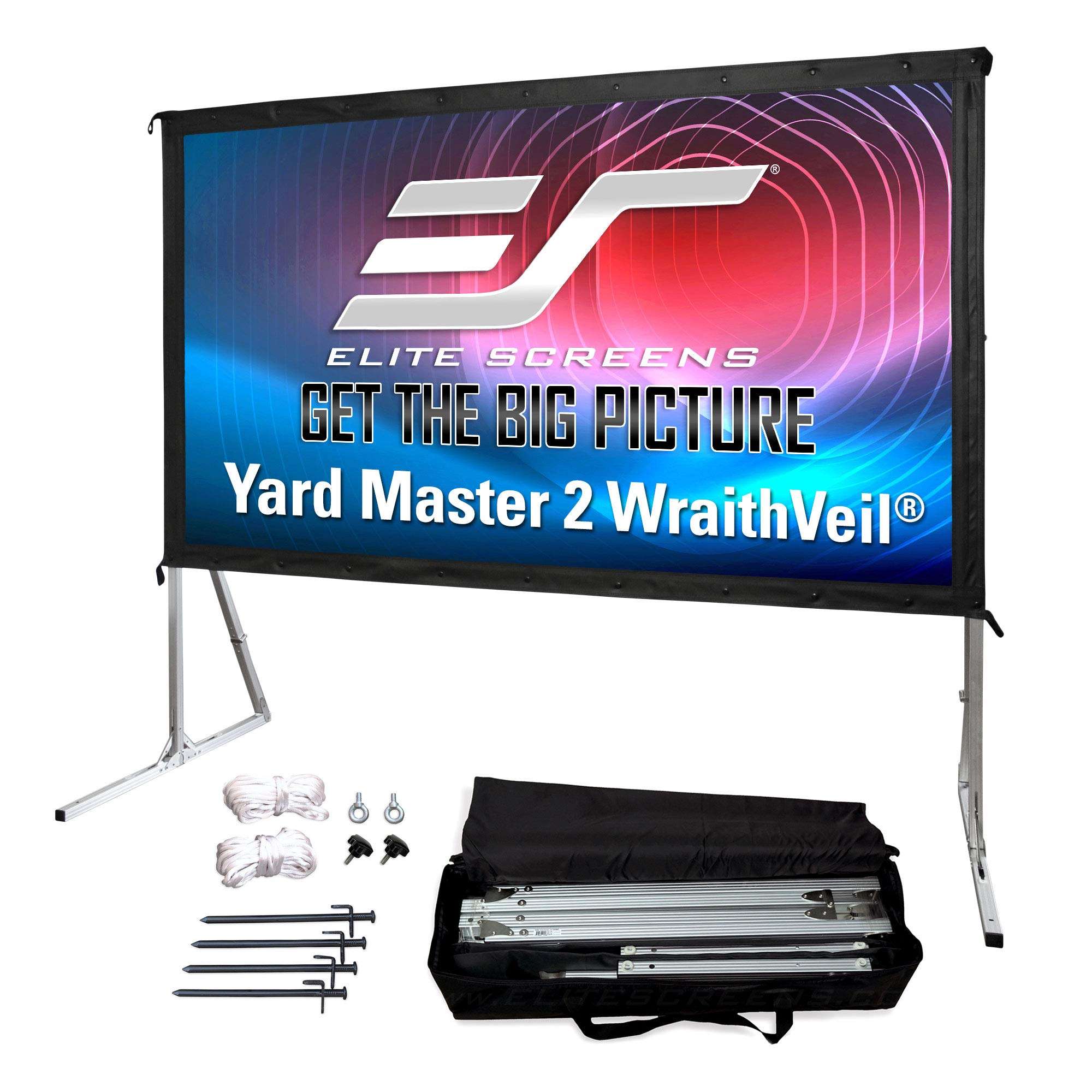 Elite Screens Yard Master 2 WraithVeil Projector Screen 180-INCH 16:9 Front and Rear 4K/8K Ultra HD Active 3D HDR Movie Screen, OMS180H2-DUAL