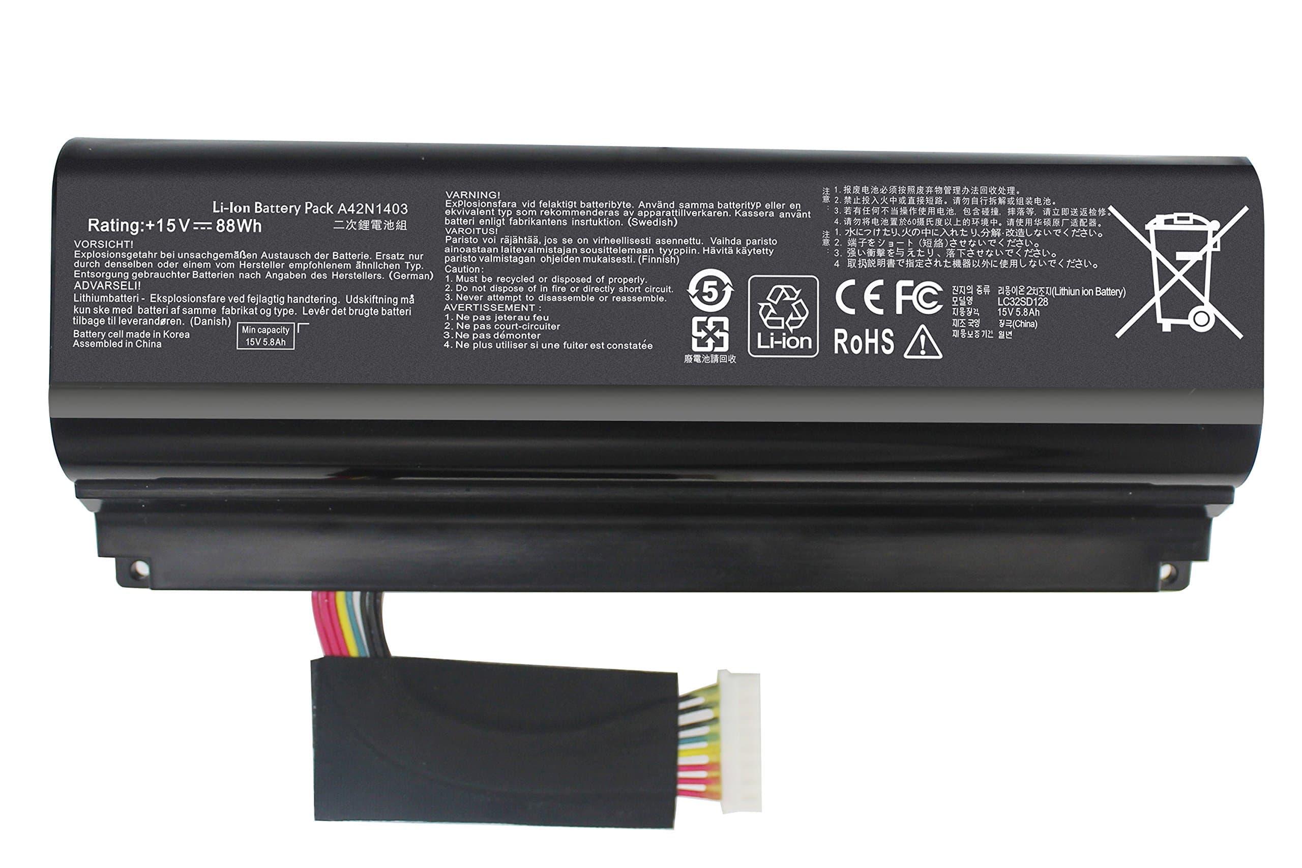 Ftenlyen A42N1403 Battery for Asus g751 g751jl g751jm g751jt g751jy g751jt-ch71 g751jl-bsi7t28 ROG gfx71 gfx71j gfx71jm gfx71jt gfx71jy gfx71jy4710 A42LM93 A42LM9H 4ICR19/66-2 FLYTEN