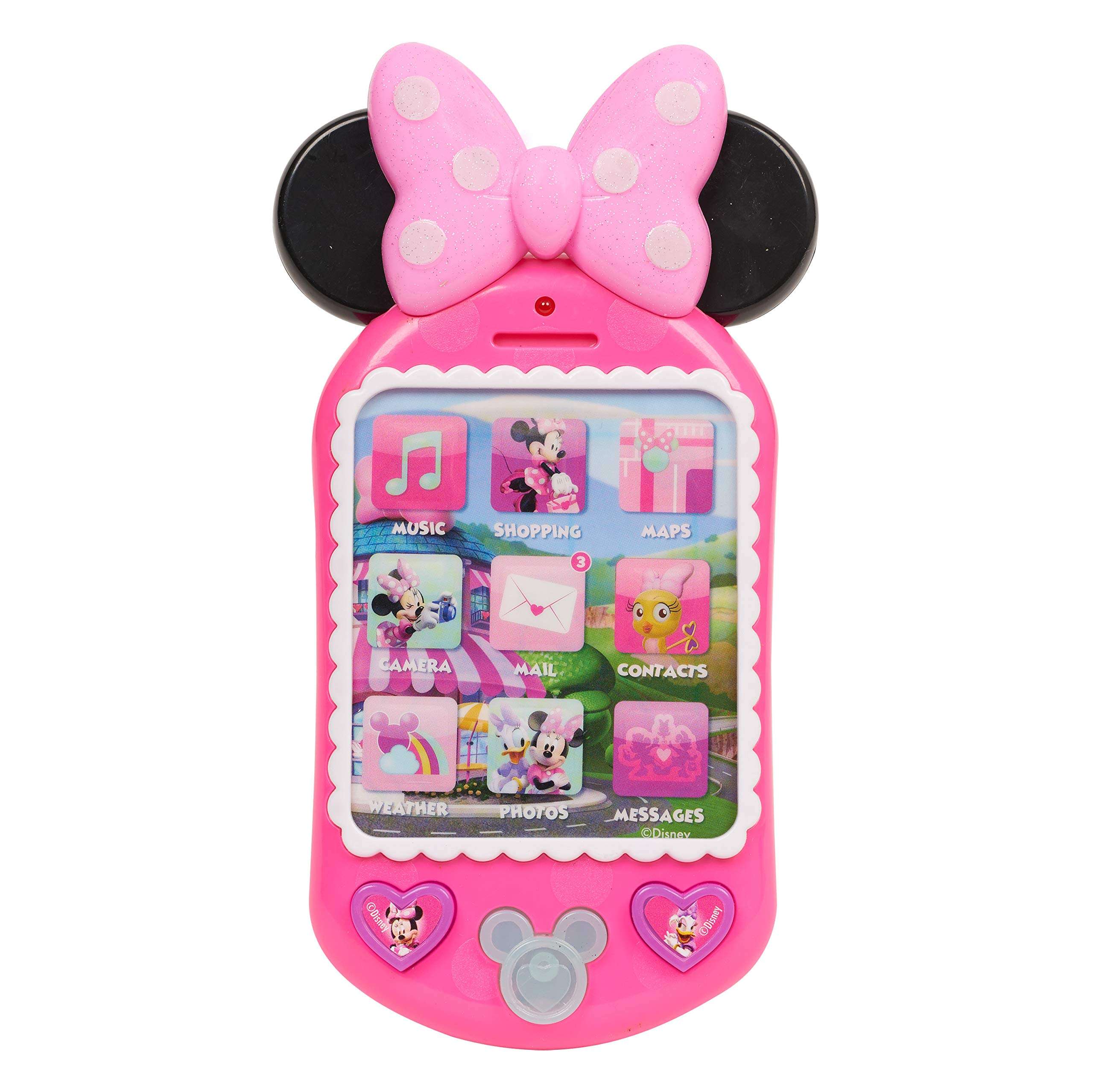 Disney Junior Minnie Bow-Tique Why Hello Pretend Play Cell Phone, Lights and Sounds, Batteries Included, Kids Toys for Ages 3 Up by Just Play