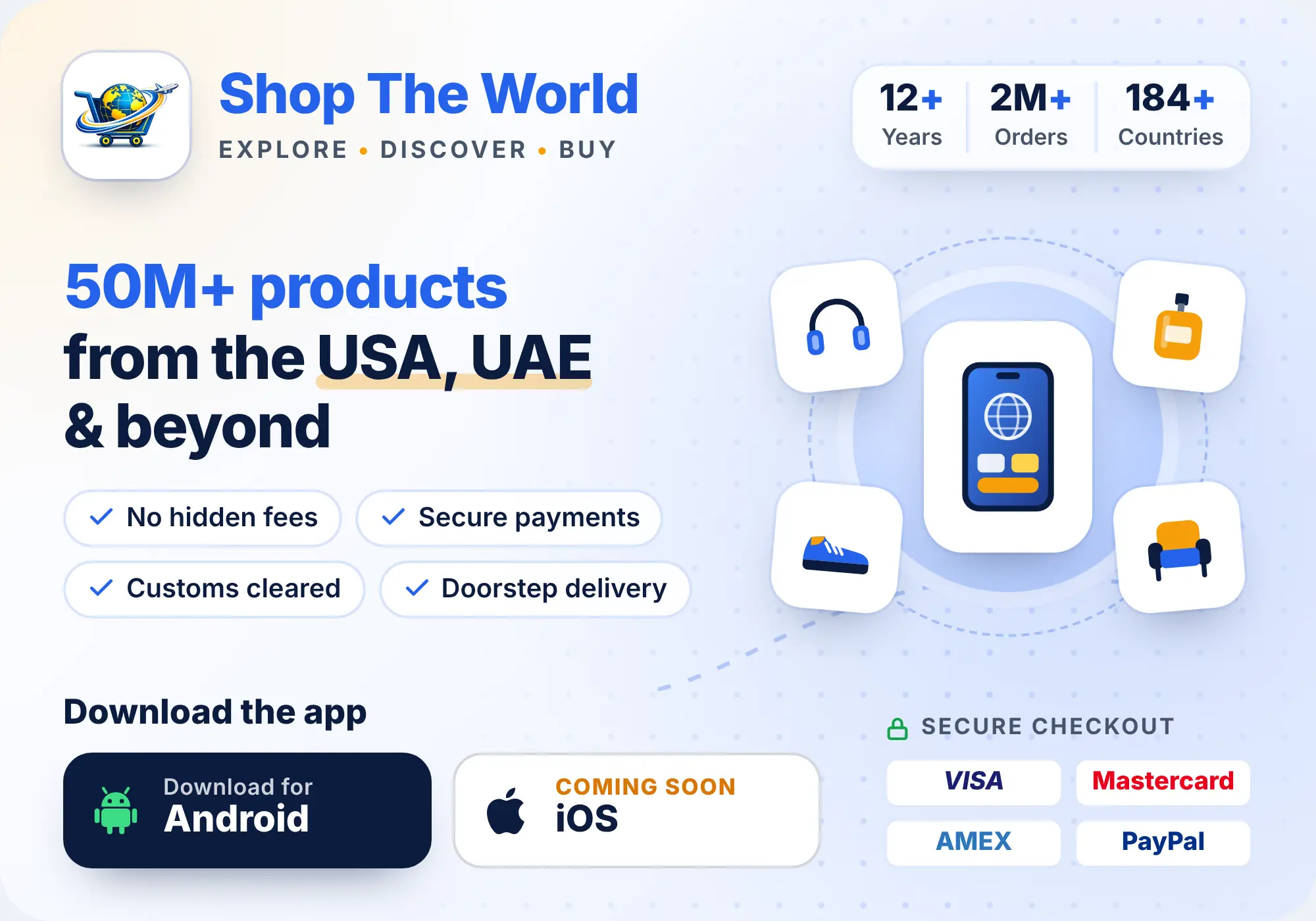 Download the Shop The World app. 50M+ products from the USA, UAE and beyond.